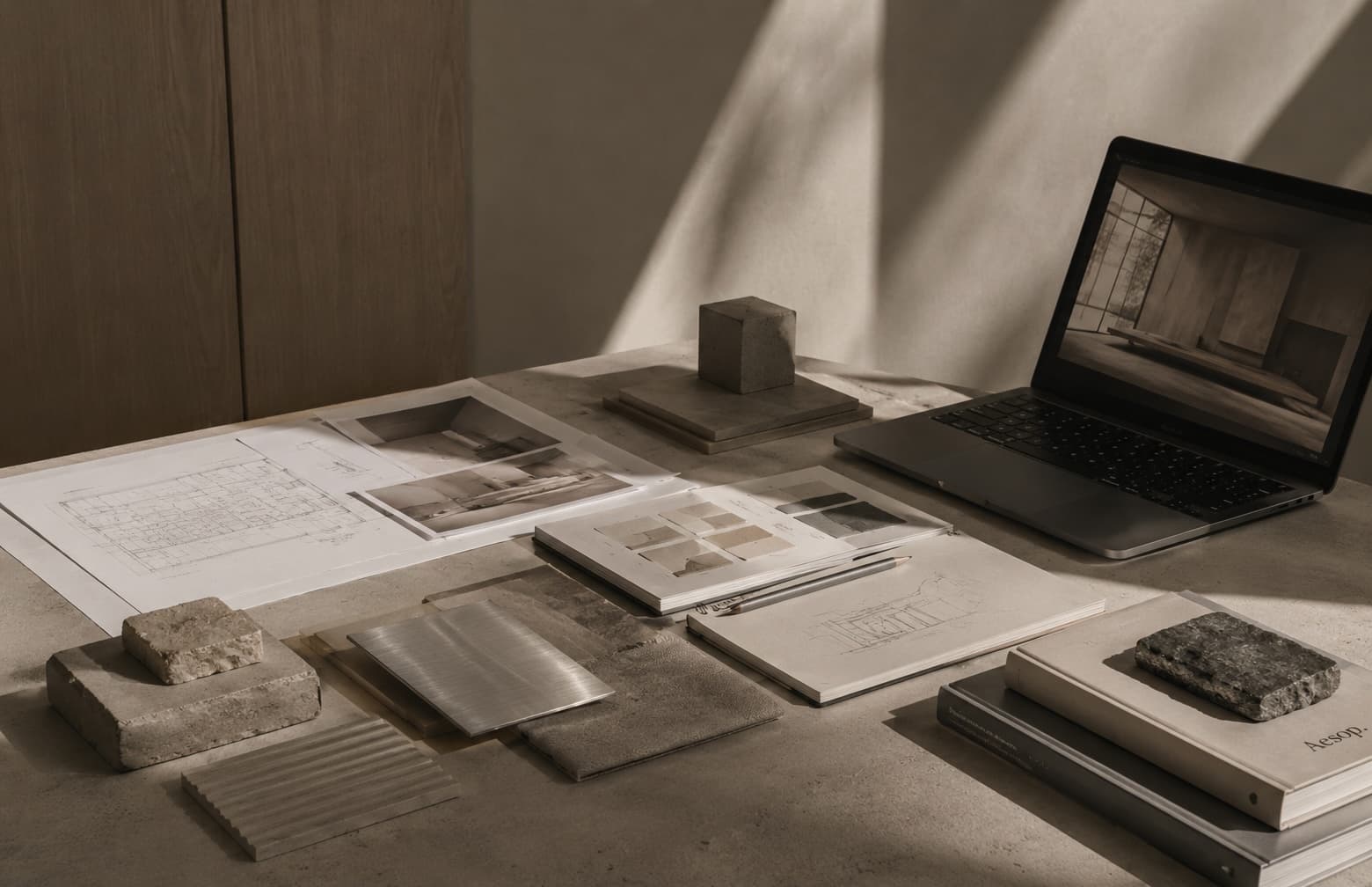 Moodboard y muestras de materiales